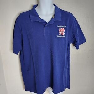 Adidas London 2012 Olympic Games Navy Blue Polo Shirt Men XL